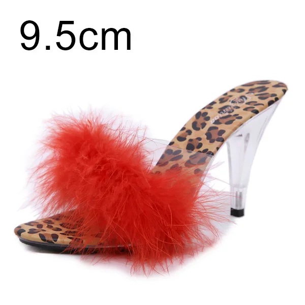 Женские тапочки мюли; брендовые Летние босоножки на танкетке; меховые шлепанцы на платформе; женская повседневная обувь размера плюс - Цвет: Red Slippers 9.5cm