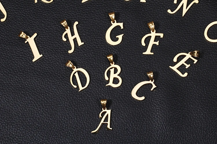 Kalen, унисекс, 26 прописных букв, ожерелье для женщин, нержавеющая сталь, эфиопское золото, буква Е, подвеска с цепочкой, дешевое ожерелье, ювелирное изделие