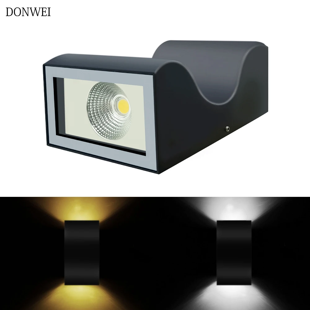 

DONWEI AC85-265V 6W LED Wall Light Outdoor Waterproof IP65 Modern Nordic style Wall Lamps Indoor Living Room Porch Garden Lamp