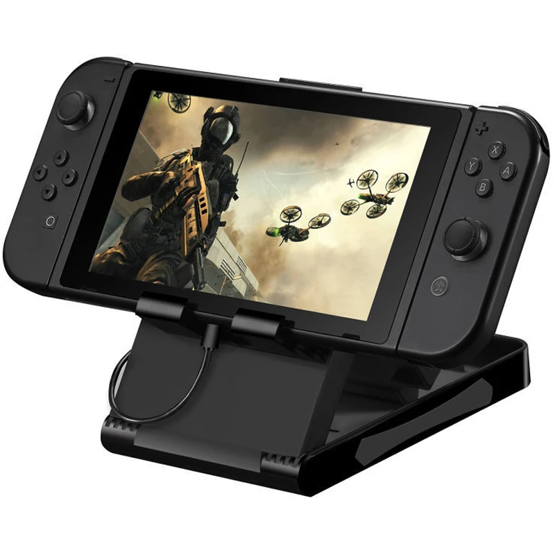 TENZERO Adjustable Foldable Portable ABS Compact Bracket Playstand Stand Holder for Nintend Switch NS NX Console Controller     