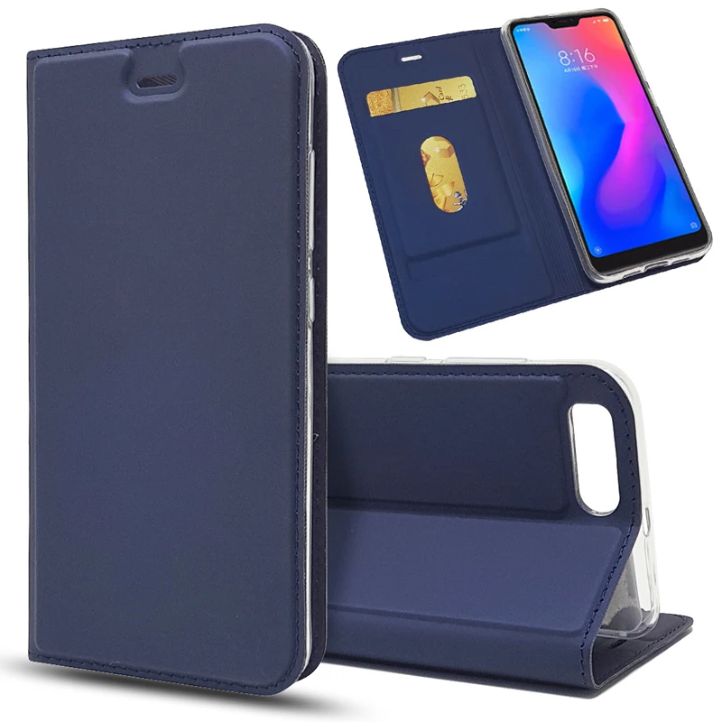 Кожаный чехол-книжка для Xiaomi Mi6 Pocophone F1 A1 A2 Lite Магнитный чехол из искусственной