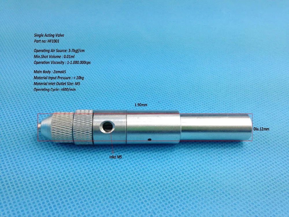 

1Pc single-acting micro precision SMT solder paste,adhesive,silicone,epoxy resin Dispensing Robot Valve Nozzle L90xD12xM5