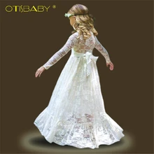 Рождественские платья трапециевидной формы с длинными рукавами для девочек 10, 12, 13, 14, 15 лет, кружевные вечерние платья для торжеств и свадьбы для девочек-подростков