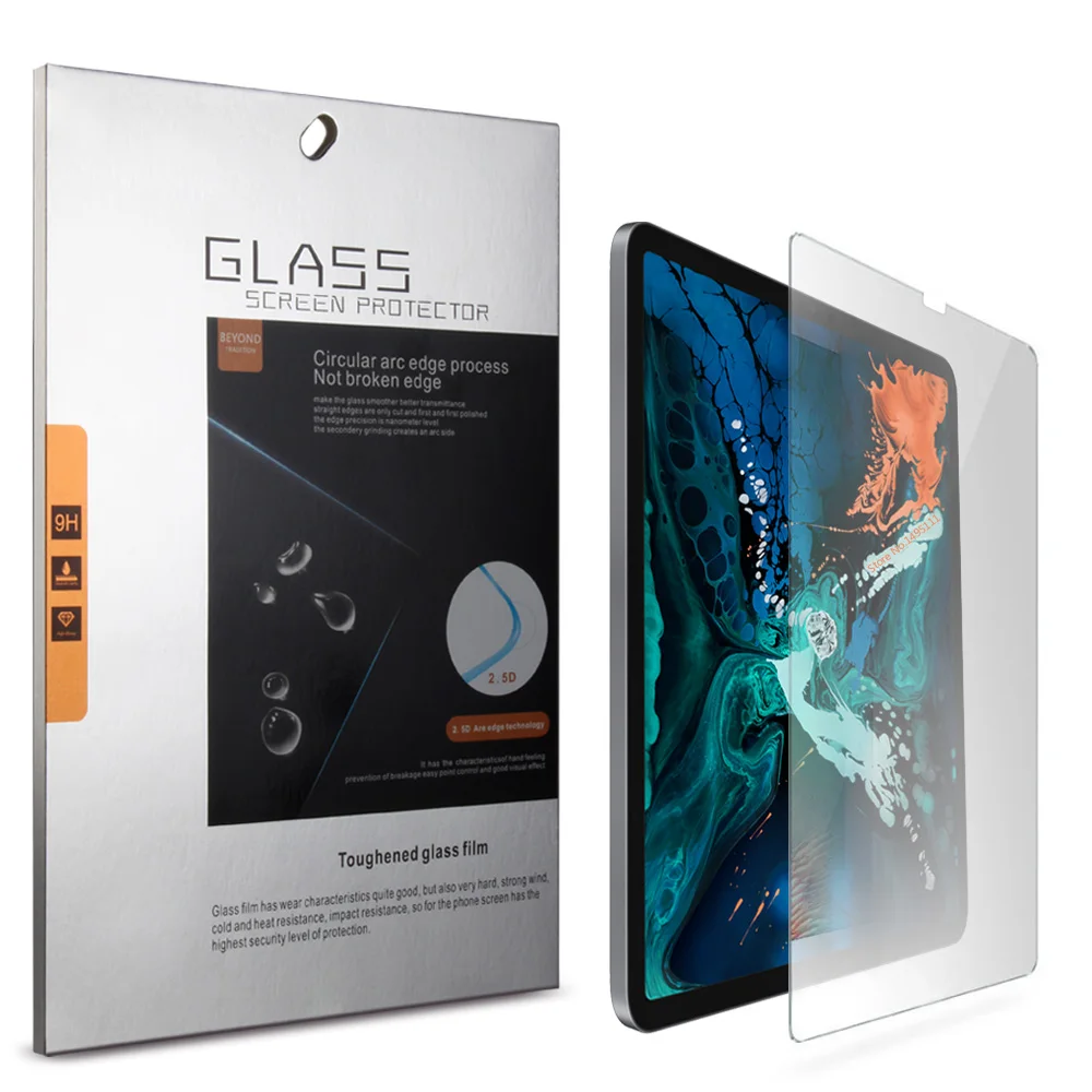 

High Quality 9H Tempered 0.18mm thickness Glass Screen Protector for Face ID 12.9 inch iPad Pro 2018 Protective Guard Film