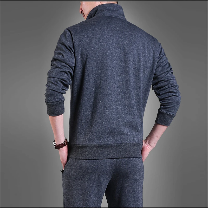 Slim Mens Sweat Suits Sets Tracksuit Male Casual Sweatshirts Men Sweatsuits Fitness Jacket Sporting Suits Coat + Sweatpants S201