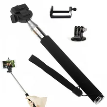 Stick Monopod Tripod For Gopro Camera Hero 3 Phone Clip Adapter Mount Accessories Kit For SJCAM