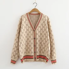 Женский свитер с пуговицами, длинный рукав, полосатый вязаный кардиган для девушек, весна, Новое поступление, большие размеры, Роскошные теплые свитера