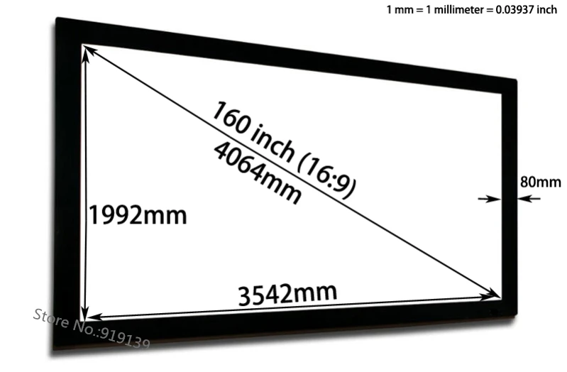 160 Inch Flat screen dimension