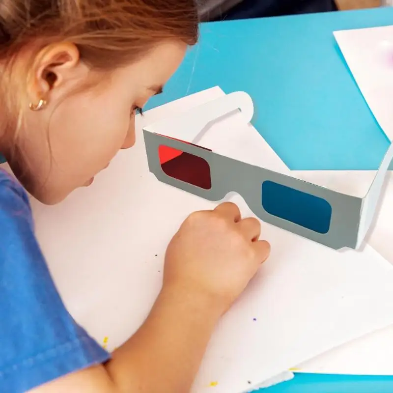 

DIY Materials Red Blue 3D Glasses Model Science Experiment Educational Toys