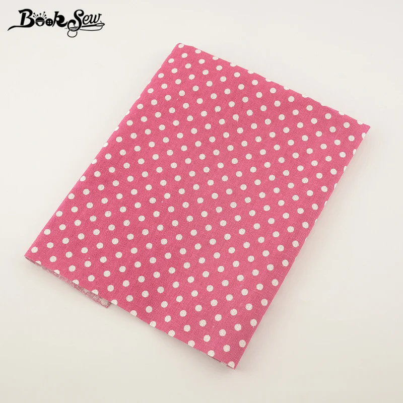 Книжный текстиль розовый цвет хлопок льняная ткань горошек швейный материал для скатерти сумка занавес Подушка закка Tissu CM