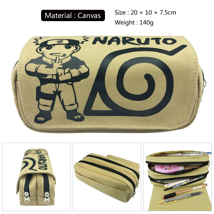 Waliicorners Anime Akatsuki Pen Bag Students Pencil Case Box Cosplay Zipper Cartoon Canvas Cosmetic Bags 12