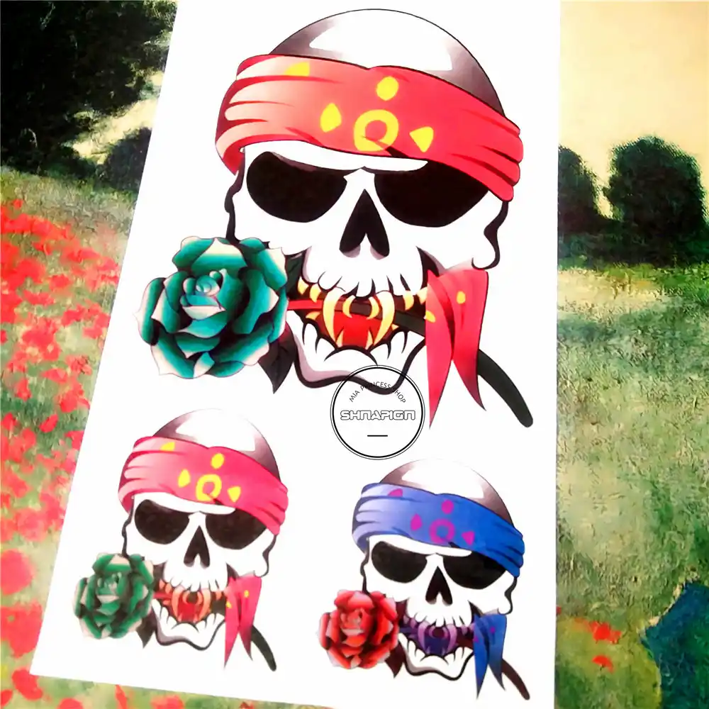 Download Shnapign Bajak Laut Skull Man Style Temporary Tattoo Body Art Free HD Get Wallpaper Shnapign Bajak Laut Skull Man Style Temporary Tattoo Body Art For Android