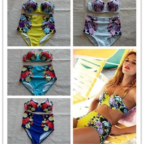 

Women Sexy Bandage Bikini Push Up Padded Bra High Waisted Swimsuit Swimwear SML