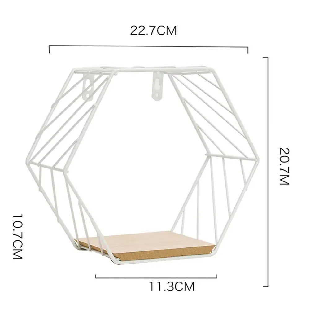 Креативная железная Шестигранная полка, комбинированная настенная подвесная настенная декоративная стойка для дома, ресторана, учебы