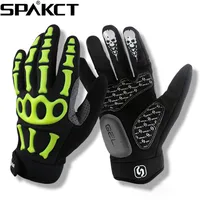SPAKCT Cycling Gloves Full Finger Skull  Gel Pads Bike Bicycle Gloves Motorcycle Sports Downhill Racing Long Gloves  Unisex 1