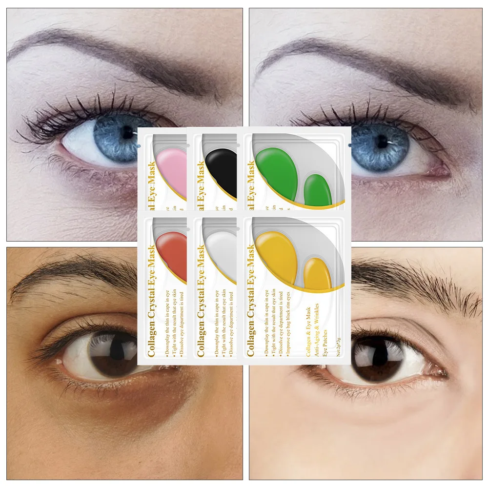 LANBENA Blue Beck 24K Золотая коллагеновая маска для глаз Go Black Rim Of Eye 6 цветов 1 шт платье| |
