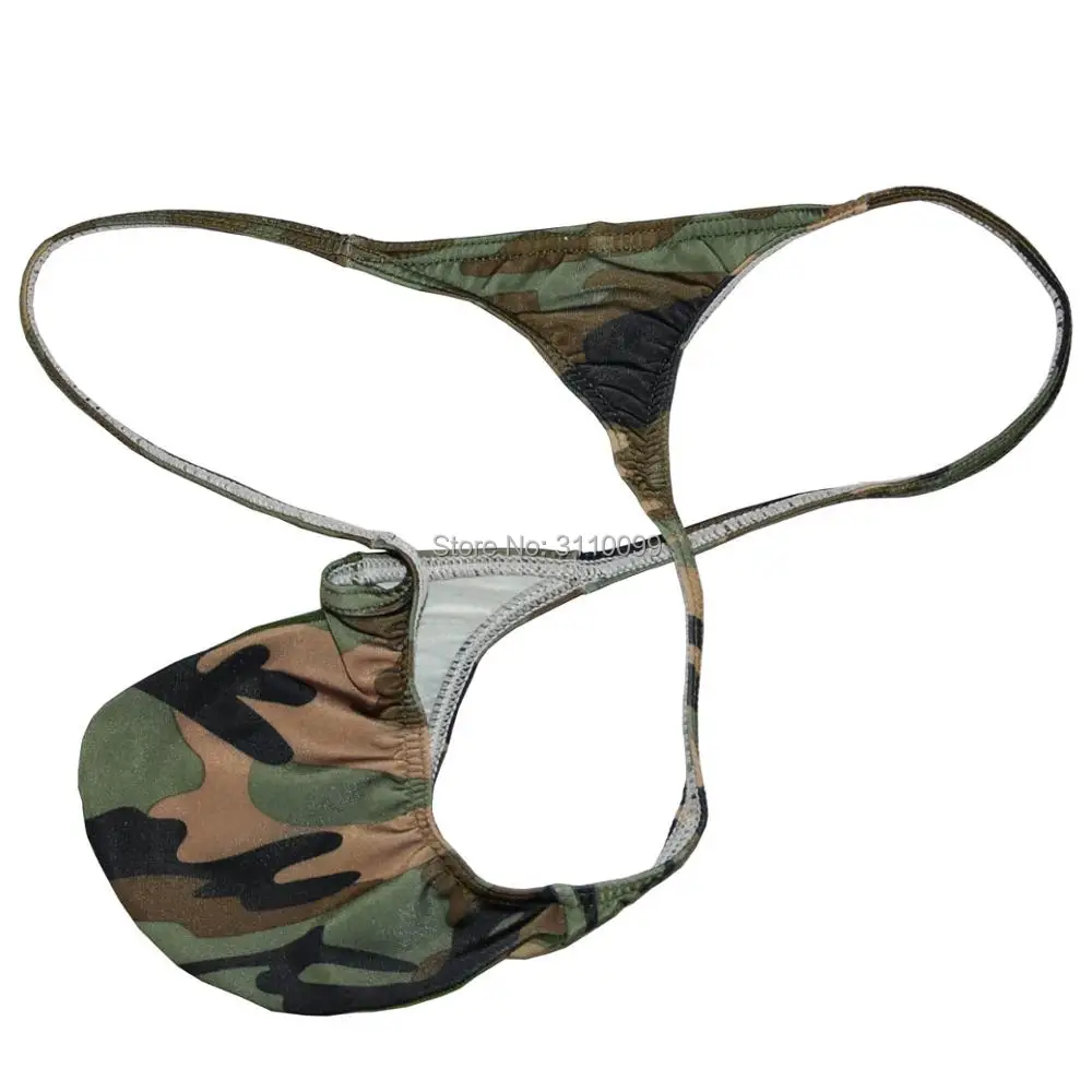 Мужское камуфляжное нижнее белье с карманом для тапочек|male thong underwear|male thongmen g-string |