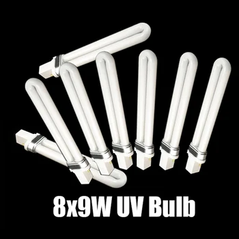 

8PCS Electronic 9W U-Shape UV Lamp Light Bulb For 36W UV Gel Nail Curing Dryer