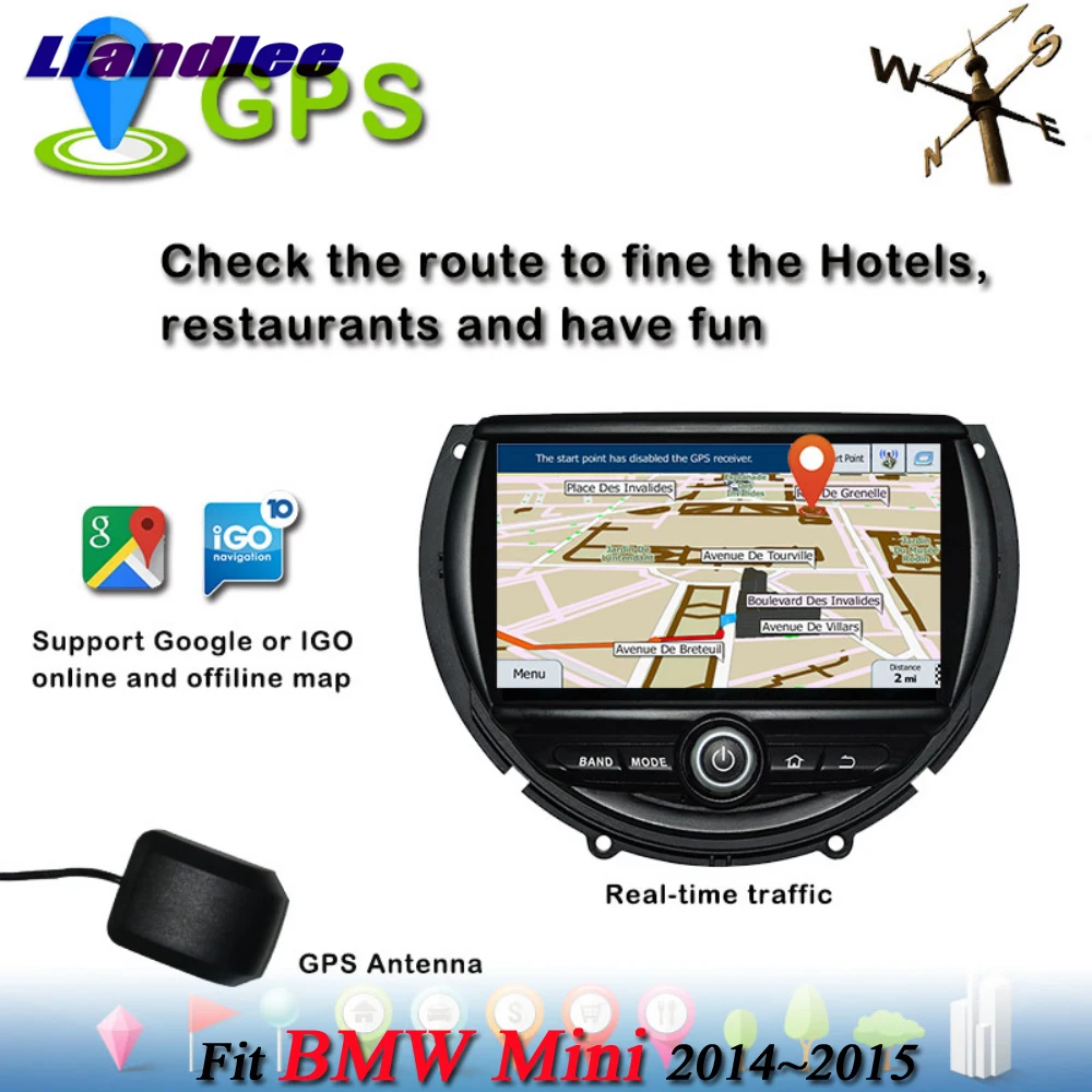 Flash Deal Liandlee Android System For BMW Mini Cooper 2014~2016 With AUX Stereo Radio TV BT DVD GPS Navi Navigation HD Screen Multimedia 3