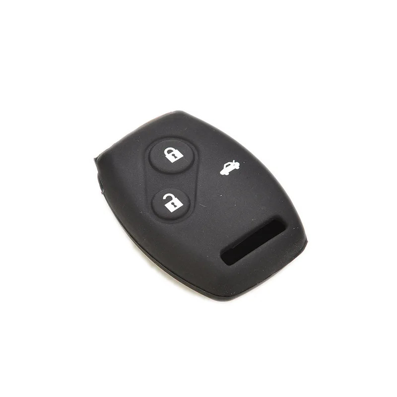 

Brief 3 Button Silicone Skin Key Case Cover Car Fob Shell For HONDA Accord Civic Pilot