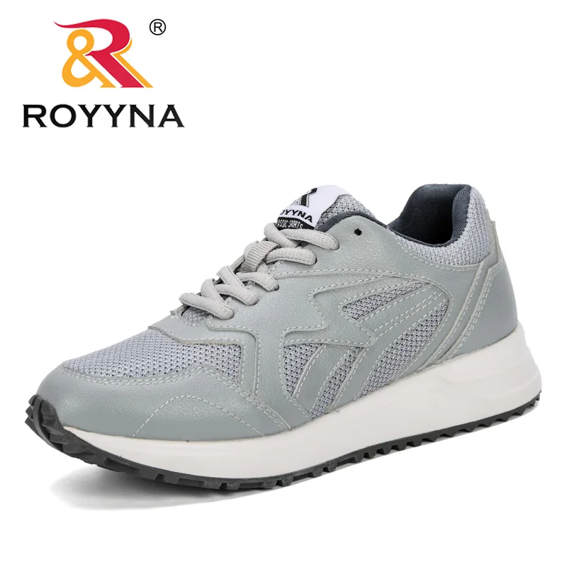 ROYYNA/Новинка; Популярные стильные женские кроссовки; коллекция года; дышащая обувь на танкетке; Вулканизированная обувь на платформе; женская повседневная обувь; tenis feminino - Цвет: Light gray