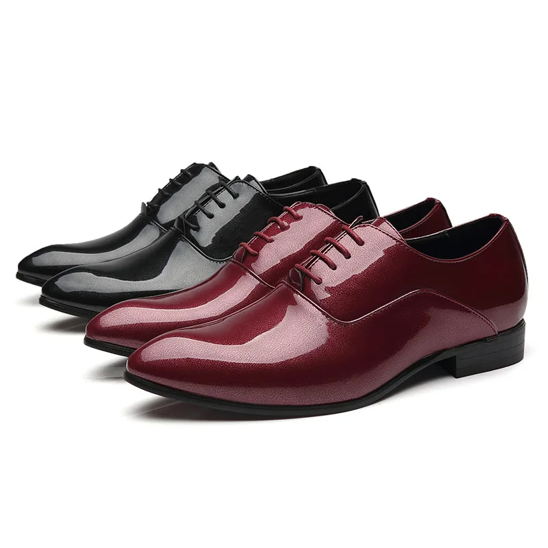 2019 мужские лоферы из лакированной кожи, роскошная обувь на шнуровке, мужские свадебные туфли в деловом стиле, большие размеры 37-48, черные и