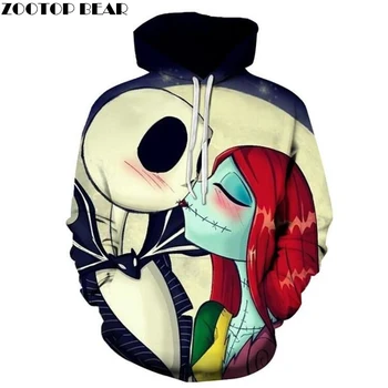 

Jack and Sally Printed 3D Hoodies Men Women Sweatshirts Casual Pullover Fashion Tracksuits Brand Hoodies Drop Ship ZOOTOP BEAR