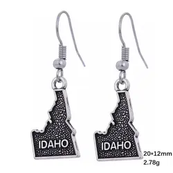 10 пар серебряная буква Айдахо карта серьги ручной работы для женщин девушки металлические серьги подарок ювелирные изделия