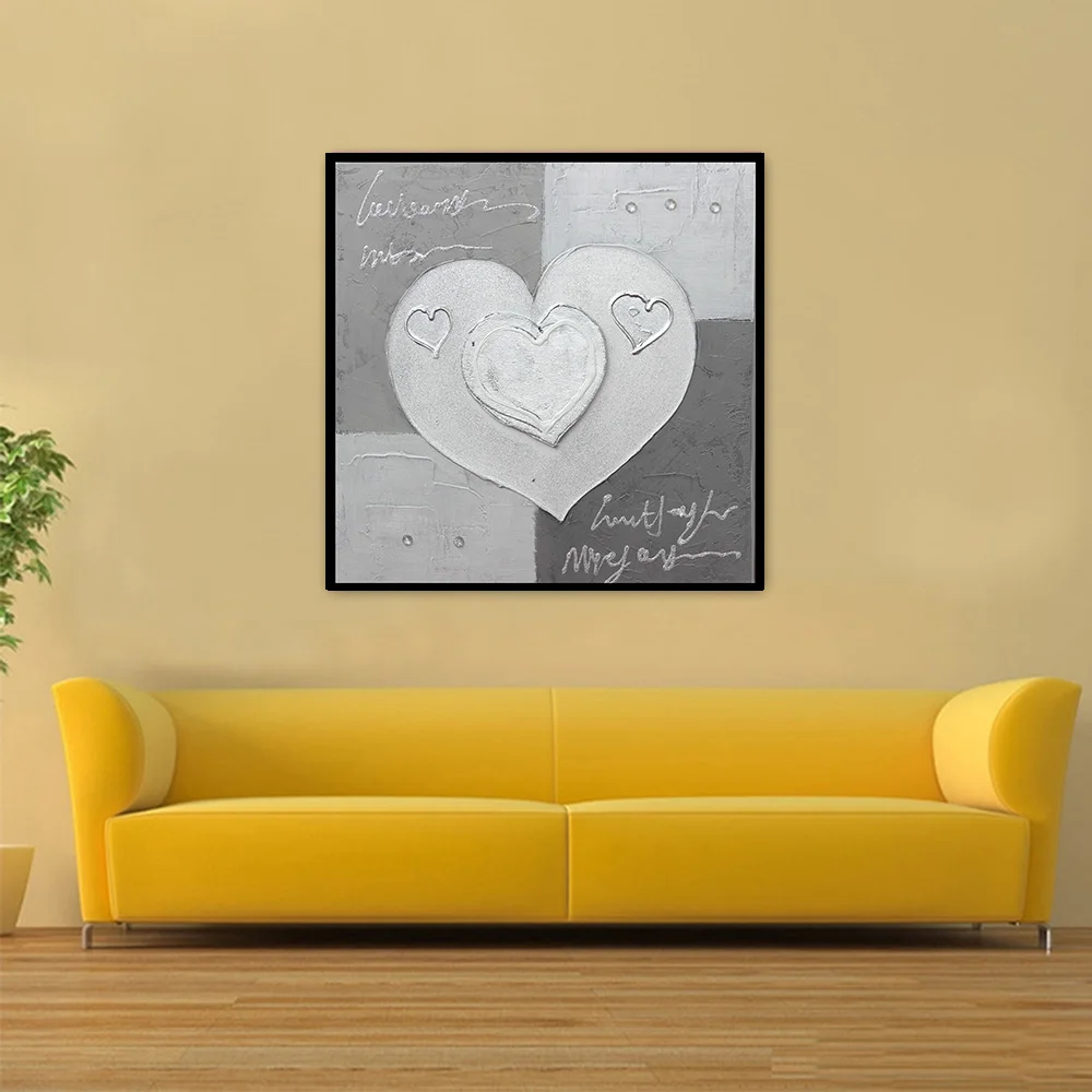 

VILEAD 24 Styles Heart Unframed Square Art Painting Canvas Painting Home Decor Wall Fashion Drawing for Living Room Dinning Room