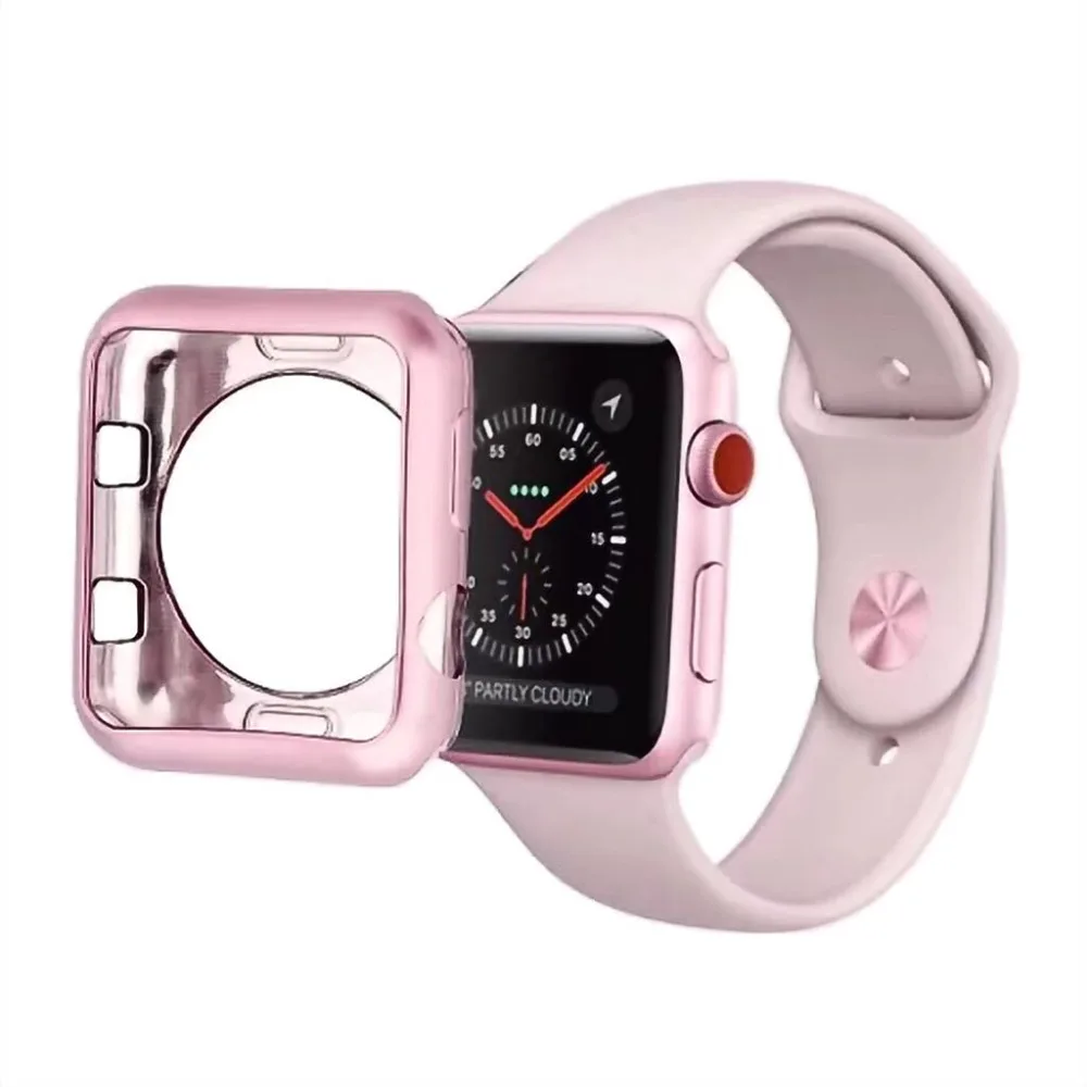 Newest Soft TPU Case For Apple Watch Case 38mm 42mm Protective Replacements Cover Case 100% Perfect fit Bumper