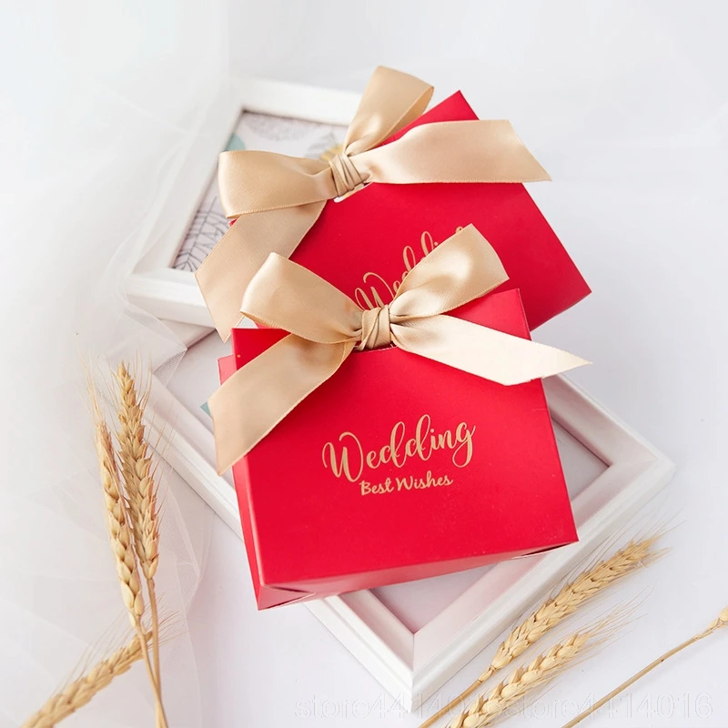 

5 Pcs Wedding Candy Bag Creative Design Wedding Party Gift Paper Material Multiple Colour Optional Candy Bag Party Supplies