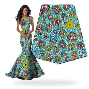 

New Design 100% cotton african ankara java wax fabrics real wax printed fabric made in China for Party Dress H180611