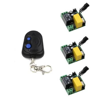 

2017 New AC 220V 1CH Wireless Switch 3*Mini Receiver and 1*Transmitter Anti-theft Alarm/Electric Doors/ Windows Remote Control