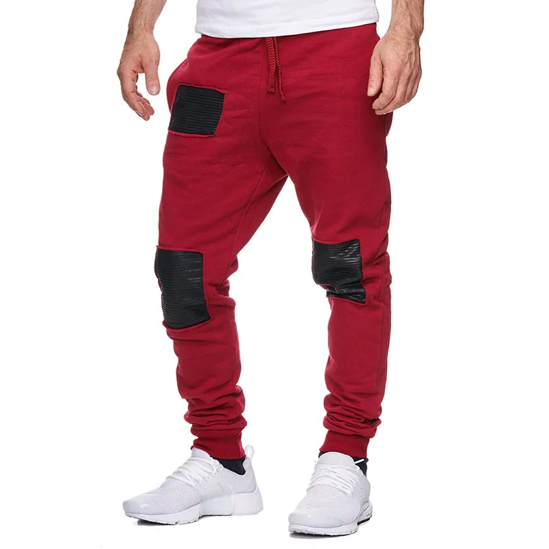 

2019 fashion trend retro spliced sweatpants men's casual pants with holes spliced men's slacks casual sweatpants