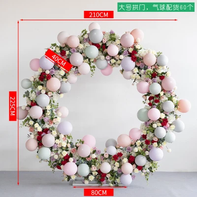 Роскошные воздушные шары Свадебный центральный металлический цветок Арка Дверь розы цветок фон для свадебного фона украшения - Цвет: Big Style