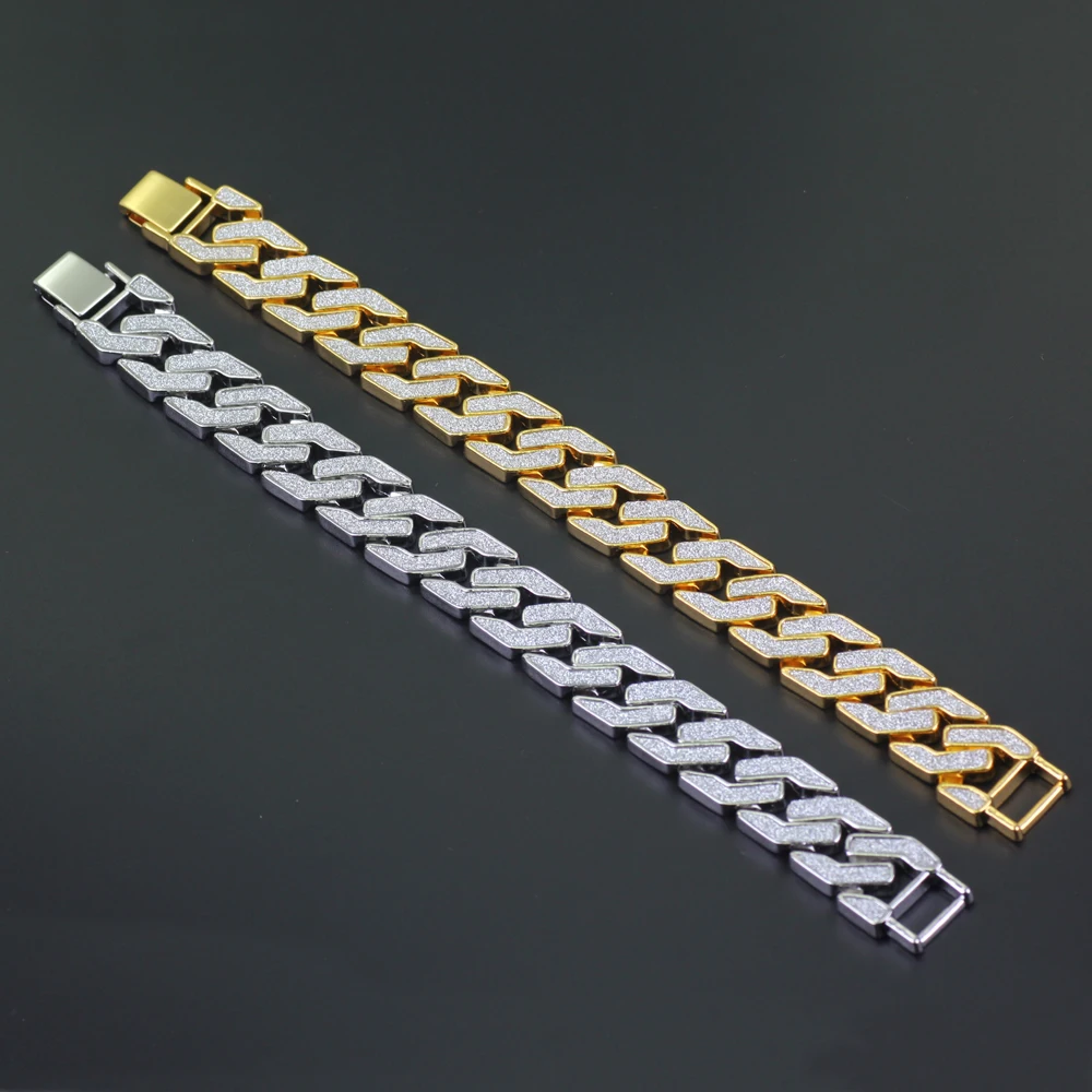 2 цвета хип-хоп браслет-обруч для мужчин Bling B004