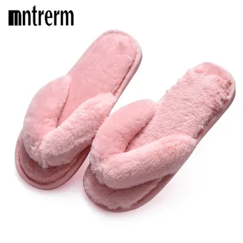 

large Size 36-41 Hot Women Slippers Fashion Winter Plush Slippers Women Flip Flops Flat Shoes Winter Warm Shoes For Bedroom