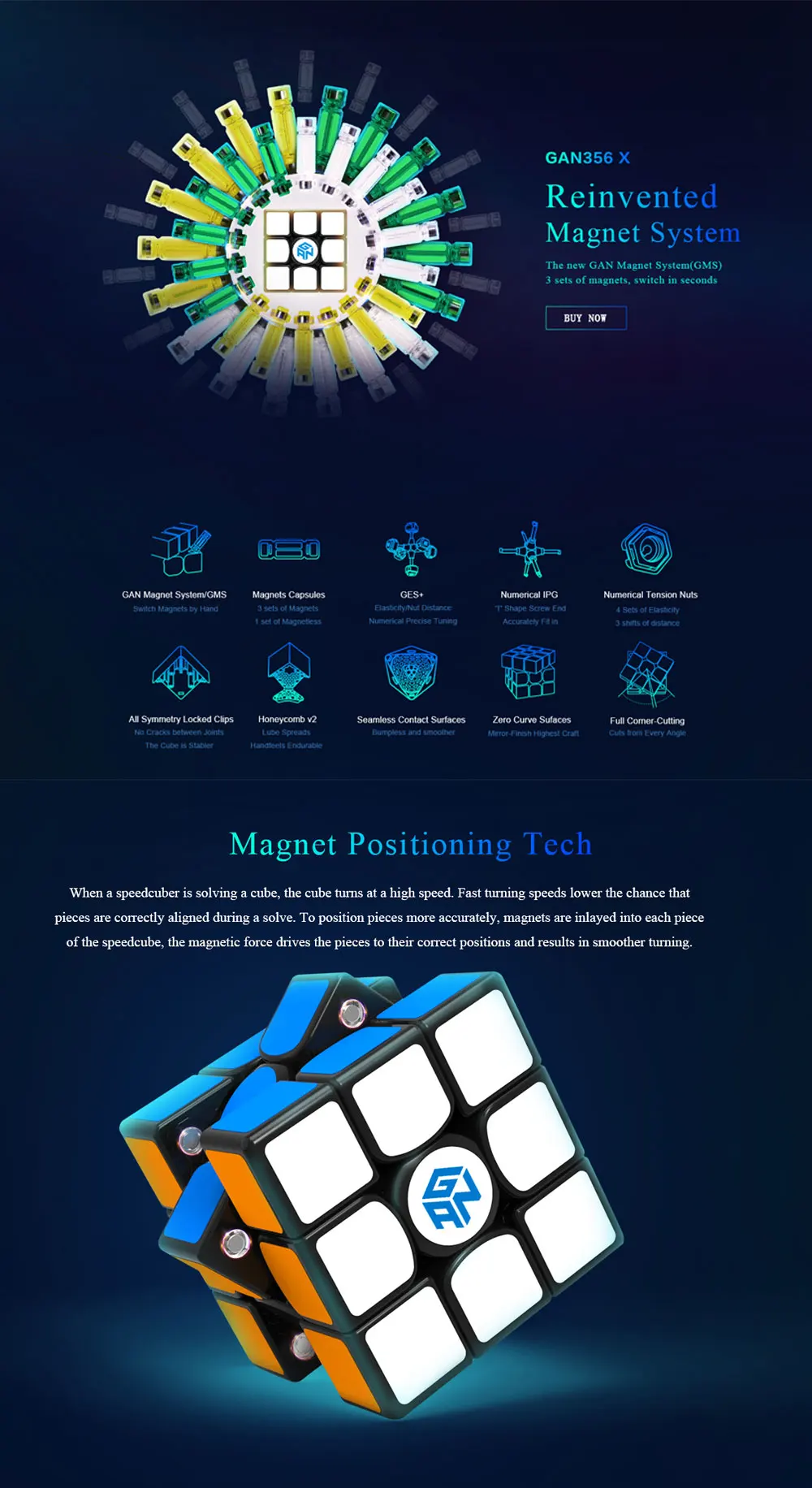 GAN 356 X Магнитные магические кубики, профессиональный Gan 356X скоростной кубик, магнитный кубик, головоломка GAN X Neo Cubo Magico gans356 X
