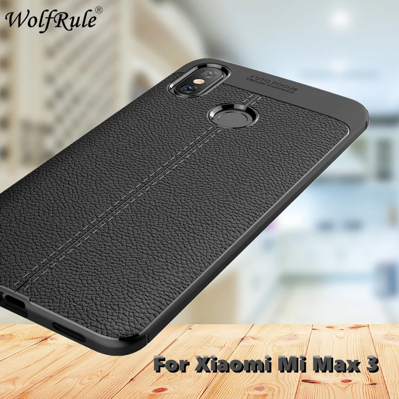 WolfRule Shell Xiaomi Mi Max 3 Case Cover Soft TPU Silicone Leather Design Phone For MiMax Max3 | Мобильные телефоны и
