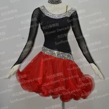 Латинское платье для танцев платье для латиноамериканских танцев для девочек Румба одежда для самбы Латинской сальсы платья Одежда для сцены costumeslatindress, платье Подсолнух для танцев