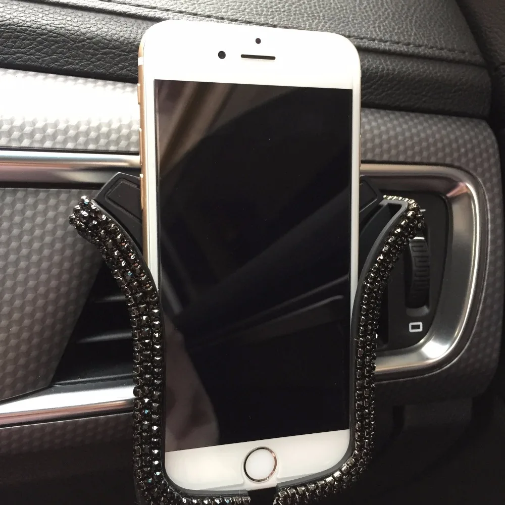 Универсальный автомобильный держатель телефона с Bing Кристалл Стразы держатель на вентиляционное отверстие автомобиля клип