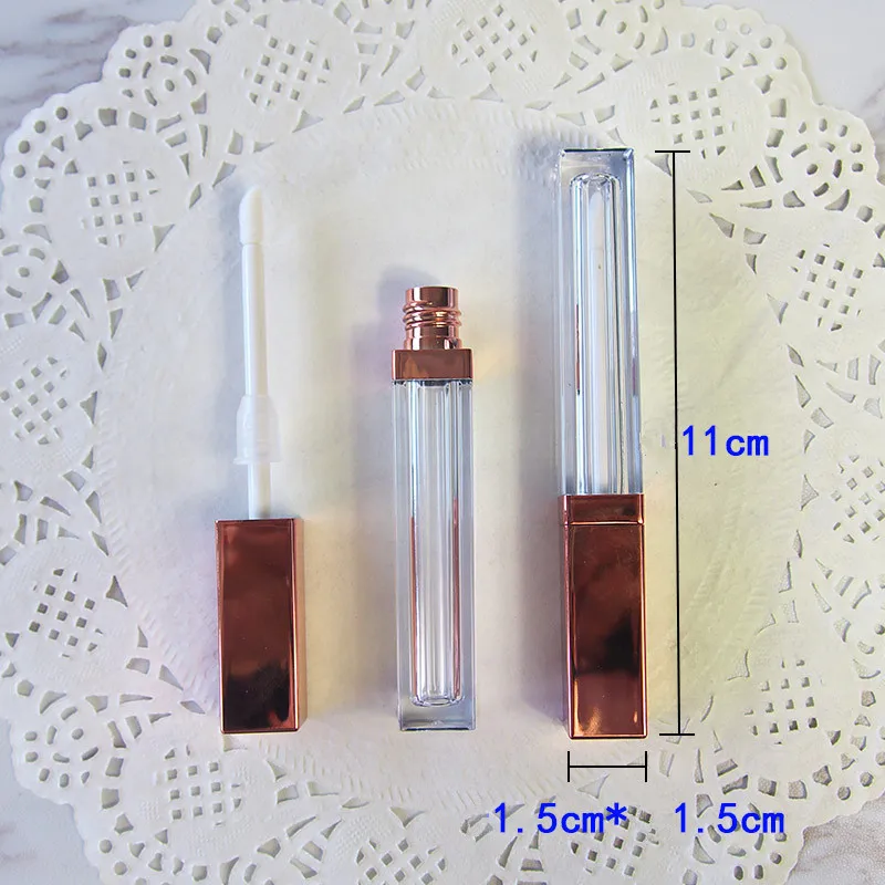 Квадратный 4 мл, Розовый Золотой миниатюрный блеск для губ контейнеры для гигиенической помады макияж жидкая подводка для лица Batom помада Многооборотная Бутылка трубки 20шт