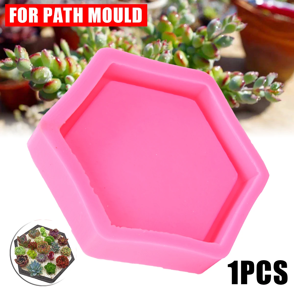 Hexagon Shaped Cement Mould Flowerpot Bottom Tray Molds Candlestick Crafts Concrete Planter Silicone Mold Colors Random