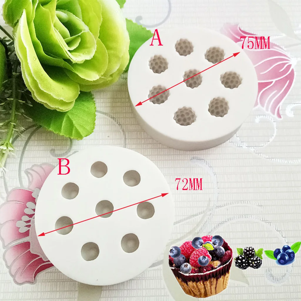 1 Piece Liquid Silicone Mold Soap Cake Mold for Cake Decor Blueberry  Mold