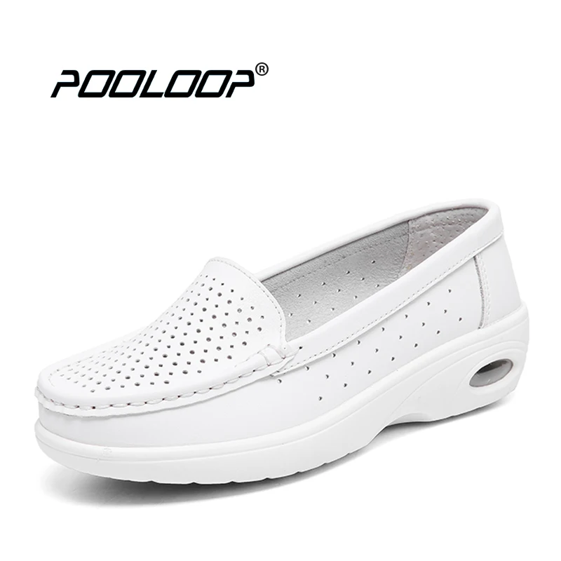 Pooloop/2017 г. Белая обувь для медсестры Женская Удобная рабочая повседневная