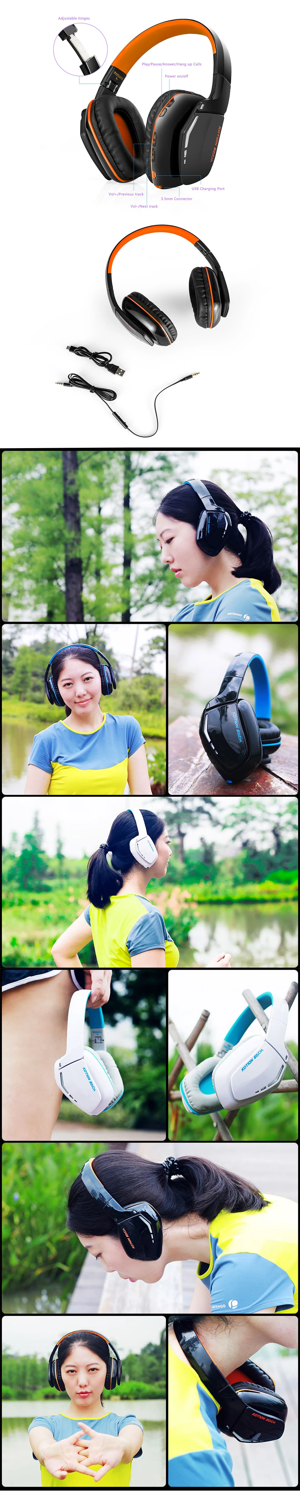 KOTION EACH Earphones Wireless Bluetooth Headset Sport Stereo Headphone For Phone Wireless Gaming Headset Bass HIFI Microphone