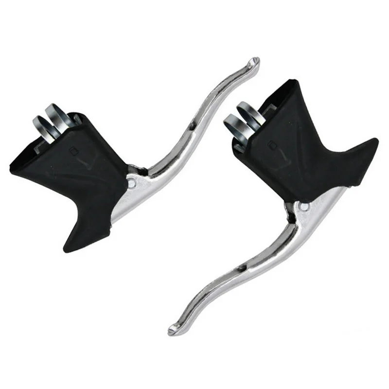 

One Pair mountain bike accessories Aluminum Alloy brake lever black / silver