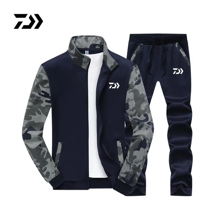 

2019 New Fishing Clothing Set Spring Autumn Outdoor Sport Camouflage Hiking Fishing Shirt And Pants Men Plus Size Fishing Jacket
