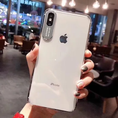 Прозрачный металлический чехол для телефона iPhone 7, 8, 6, 6s plus, 11 PRO, xs max, x, xr, чехол, четыре угла, защита, Мягкий силикон, TPU - Цвет: 1