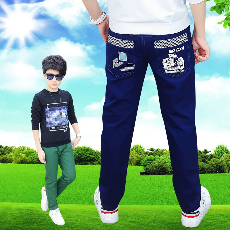 

2018 New Boys Pants Cotton Spring Trousers Spring and Autumn Models In The Big Children's Sweatpants